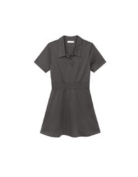 Polo Collar Flared Hem Mini Dress