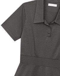 Polo Collar Flared Hem Mini Dress