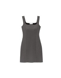 Classic Square Neck Wide Strap Fitted Padded Mini Dress