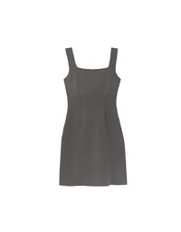 Classic Square Neck Wide Strap Fitted Padded Mini Dress