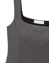 Classic Square Neck Wide Strap Fitted Padded Mini Dress