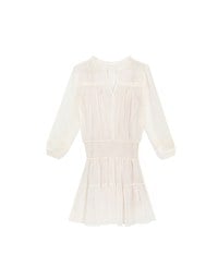 Lace Trim Drawstring Sleeve Cropped Cardigan and Elastic Waist A Line Mini Skirt Set Wear