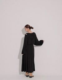 Sleeveless Knit Maxi Dress and Detachable Sleeve Cardigan Set Wear