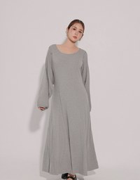Sleeveless Knit Maxi Dress and Detachable Sleeve Cardigan Set Wear