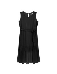 Flowy Sleeveless Maxi Dress with Waist Tie Detail