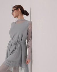 Flowy Sleeveless Maxi Dress with Waist Tie Detail