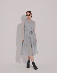 Flowy Sleeveless Maxi Dress with Waist Tie Detail