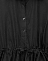Adjustable Drawstring Waist Balloon Hem Shirt Dress