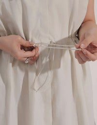 Adjustable Strap Drawstring Waist Cargo Maxi Dress