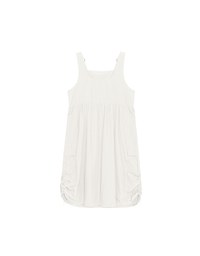 Adjustable Strap Drawstring Waist Cargo Maxi Dress