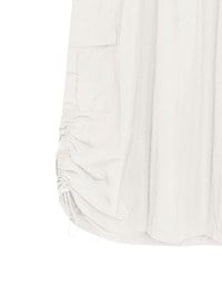 Adjustable Strap Drawstring Waist Cargo Maxi Dress