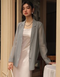 Lightweight Sheer Longline Button Front Tailored Jacket