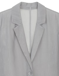 Lightweight Sheer Longline Button Front Tailored Jacket