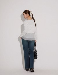 Floral Print Ribbed Tie Front Cropped Cardigan