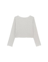 Floral Print Ribbed Tie Front Cropped Cardigan