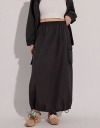 Drawstring Hem Hooded Windbreaker Jacket