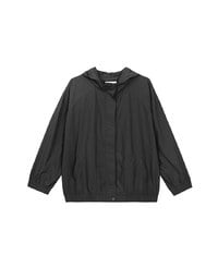 Drawstring Hem Hooded Windbreaker Jacket
