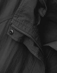 Drawstring Hem Hooded Windbreaker Jacket