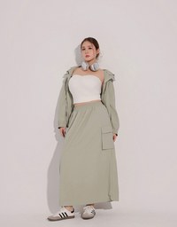 Drawstring Hem Hooded Windbreaker Jacket