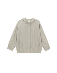 Drawstring Hem Hooded Windbreaker Jacket