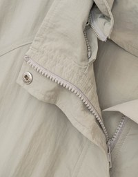 Drawstring Hem Hooded Windbreaker Jacket