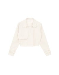 Classic Collar Faux Suede Cropped Trench Jacket