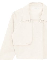 Classic Collar Faux Suede Cropped Trench Jacket