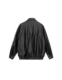 Faux Suede Oversized Collared Zip Up Jacket