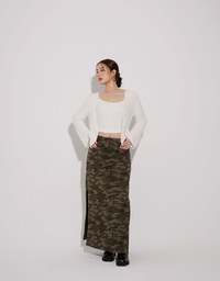 Heart Cutout Buttoned Knit Cardigan and Spaghetti Strap Crop Camisole Set Wear