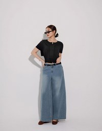 Knit Shawl Short Sleeve Crop Cardigan Top