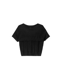 Knit Shawl Short Sleeve Crop Cardigan Top