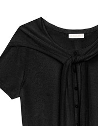 Knit Shawl Short Sleeve Crop Cardigan Top