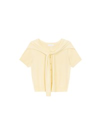 Knit Shawl Short Sleeve Crop Cardigan Top
