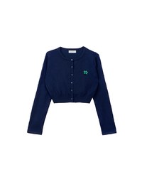 Preppy School Girl Basic Flower Long Sleeve Cardigan Knit Top