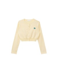Preppy School Girl Basic Flower Long Sleeve Cardigan Knit Top