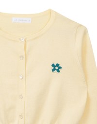 Preppy School Girl Basic Flower Long Sleeve Cardigan Knit Top