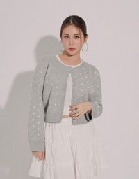 【Ling Cheng Design】Classic Crew Neck Buttoned Knit Cardigan