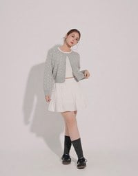 【Ling Cheng Design】Classic Crew Neck Buttoned Knit Cardigan