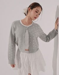 【Ling Cheng Design】Classic Crew Neck Buttoned Knit Cardigan
