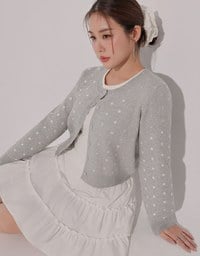 【Ling Cheng Design】Classic Crew Neck Buttoned Knit Cardigan
