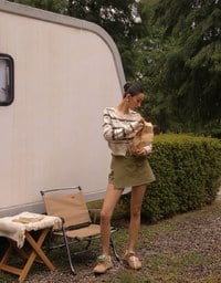2 Way Convertible Cargo Style Skort with Button Closure