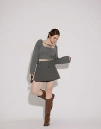 2 Way Convertible Cargo Style Skort with Button Closure