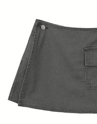 2 Way Convertible Cargo Style Skort with Button Closure