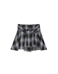 Patchwork Plaid Tie Up A Line Mini Skirt
