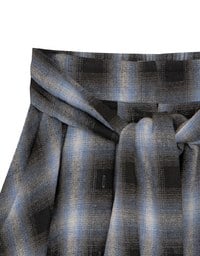 Patchwork Plaid Tie Up A Line Mini Skirt