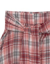 Patchwork Plaid Tie Up A Line Mini Skirt