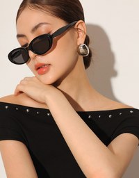 Off Shoulder Studded Detail Crop Fitted Top