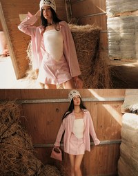 Oversized Striped Long Sleeve Shirt with Single Pocket