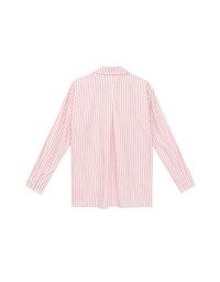Oversized Striped Long Sleeve Shirt with Single Pocket