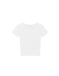 【Stain Resistant】Simple Basic Crew Neck Fitted Crop Tee